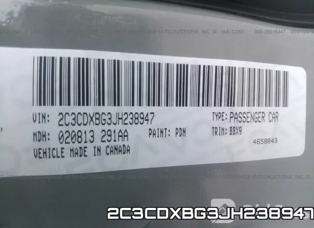 2C3CDXBG3JH238947 фото 10
