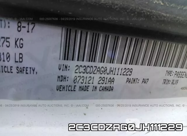 2C3CDZAG0JH111229 фото 10