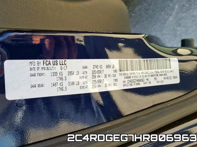 2C4RDGEG7HR806963 фото 2