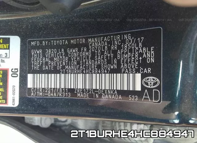 2T1BURHE4HC884947 фото 10