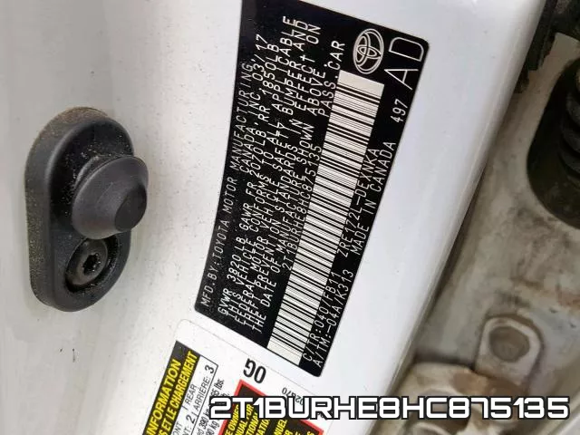 2T1BURHE8HC875135 фото 2