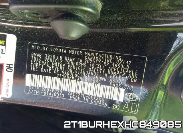 2T1BURHEXHC849085 фото 10