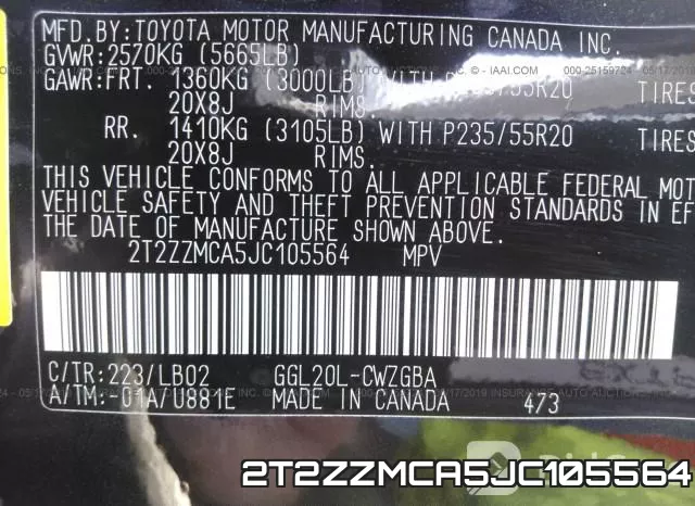 2T2ZZMCA5JC105564 фото 10