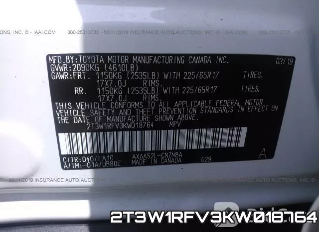 2T3W1RFV3KW018764 фото 10