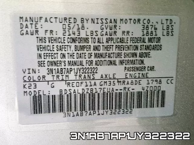 3N1AB7AP1JY322322 фото 2