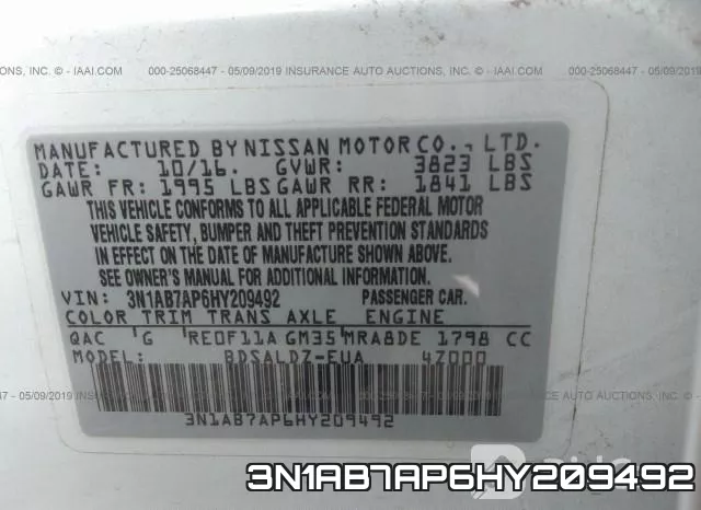 3N1AB7AP6HY209492 фото 10