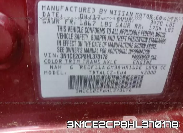 3N1CE2CP8HL370178 фото 10
