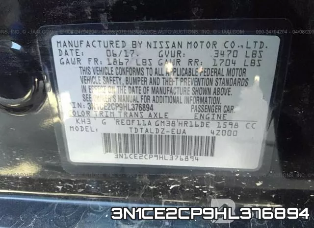 3N1CE2CP9HL376894 фото 10