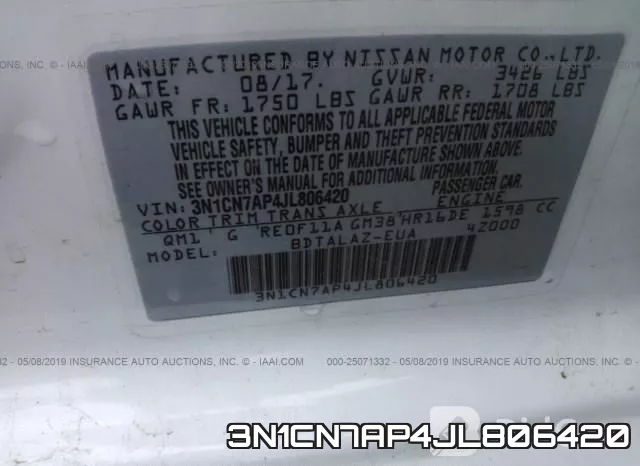 3N1CN7AP4JL806420 фото 10