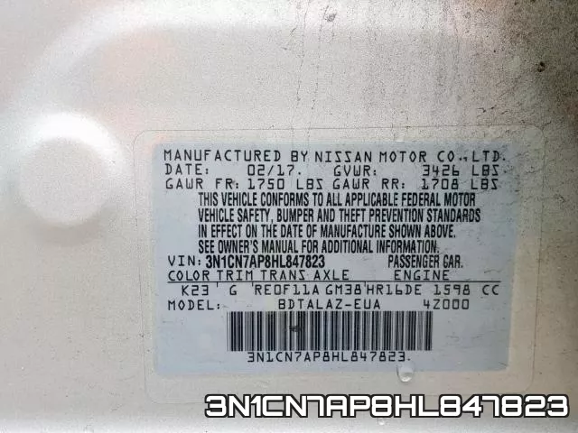3N1CN7AP8HL847823 фото 2