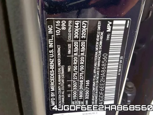 4JGDF6EE2HA868560 фото 2