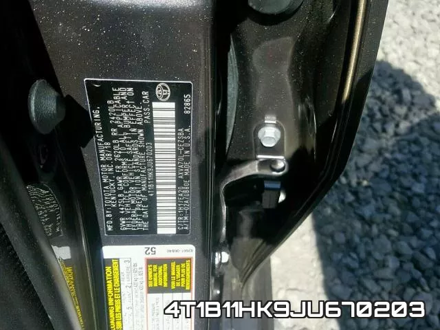 4T1B11HK9JU670203 фото 2