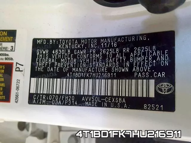 4T1BD1FK7HU216911 фото 2