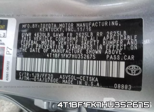 4T1BF1FK7HU352675 фото 10