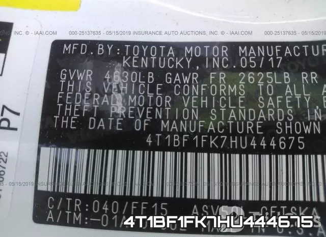 4T1BF1FK7HU444675 фото 10