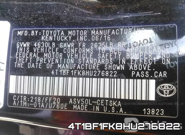 4T1BF1FK8HU276822 фото 10
