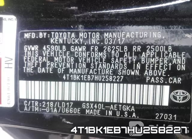 4T1BK1EB7HU258227 фото 10