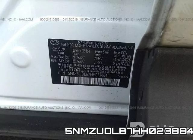 5NMZUDLB7HH023884 фото 10
