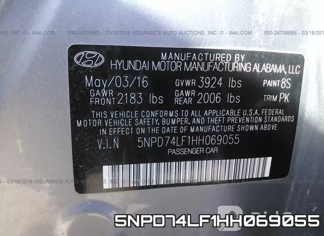 5NPD74LF1HH069055 фото 10