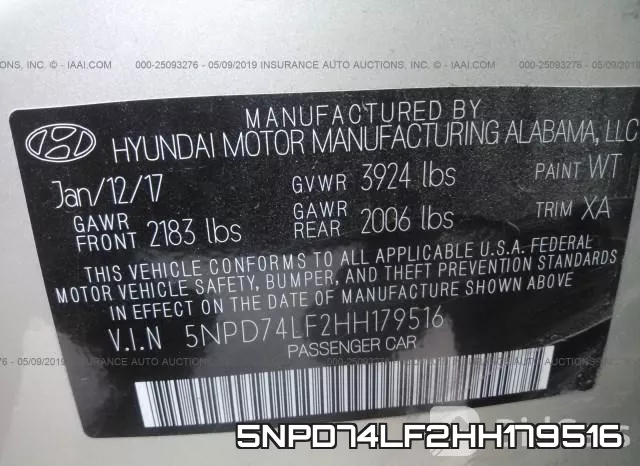 5NPD74LF2HH179516 фото 10