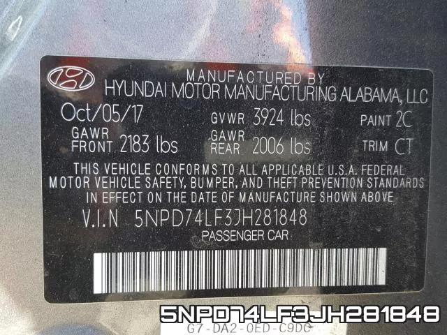 5NPD74LF3JH281848 фото 2