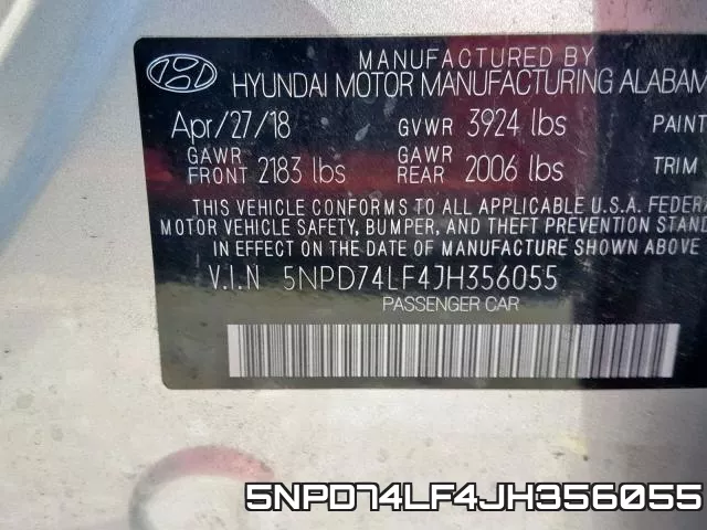 5NPD74LF4JH356055 фото 2