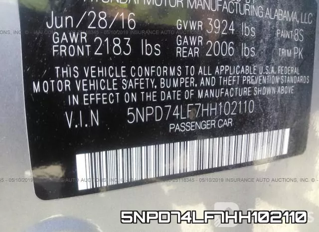 5NPD74LF7HH102110 фото 10