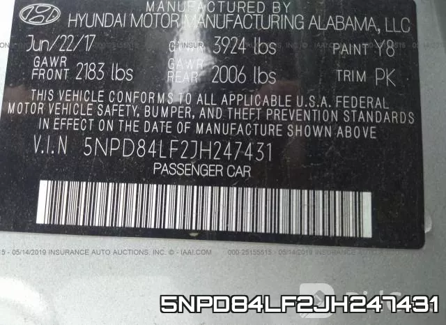 5NPD84LF2JH247431 фото 10