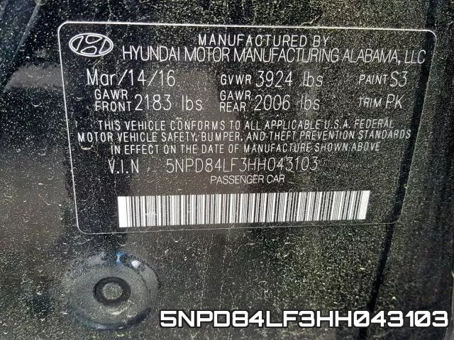 5NPD84LF3HH043103 фото 2