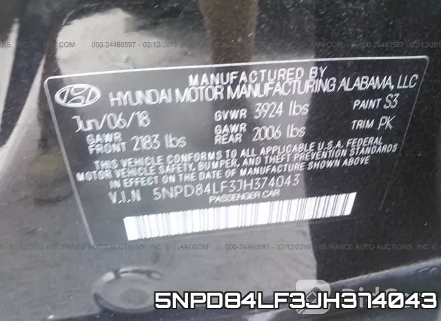 5NPD84LF3JH374043 фото 10