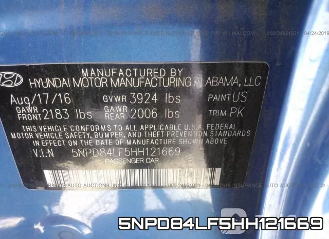 5NPD84LF5HH121669 фото 10