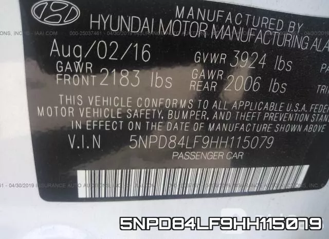 5NPD84LF9HH115079 фото 10