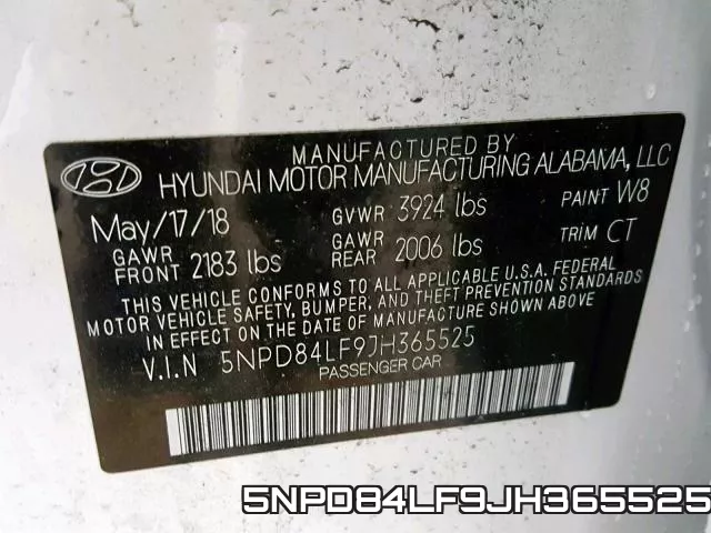 5NPD84LF9JH365525 фото 2