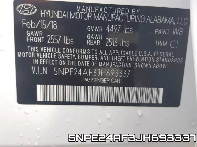 5NPE24AF3JH693337 фото 2