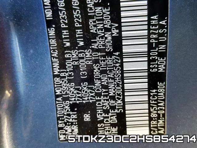5TDKZ3DC2HS854274 фото 2