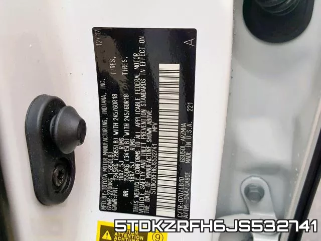 5TDKZRFH6JS532741 фото 2