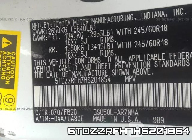5TDZZRFH7HS201854 фото 10