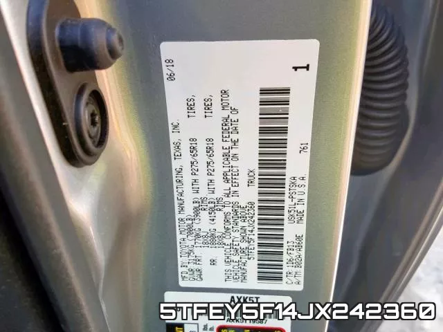 5TFEY5F14JX242360 фото 2