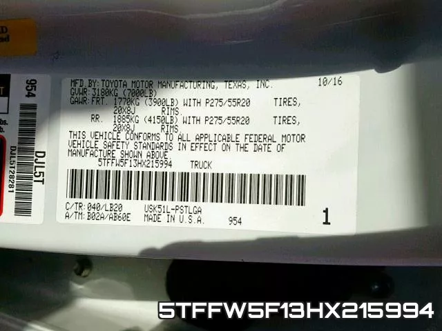 5TFFW5F13HX215994 фото 2