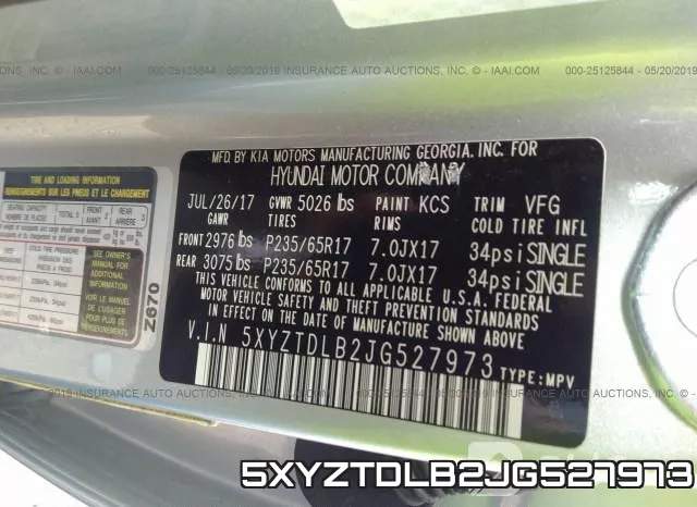5XYZTDLB2JG527973 фото 10