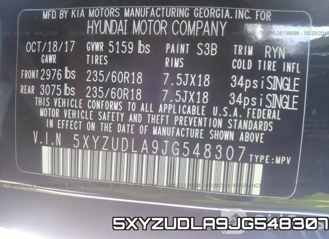 5XYZUDLA9JG548307 фото 10