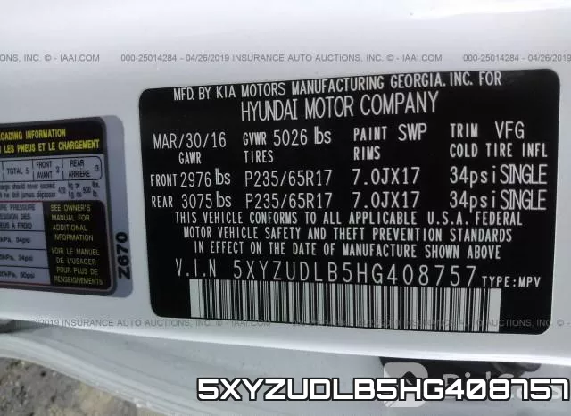 5XYZUDLB5HG408757 фото 10