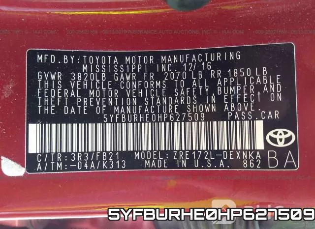 5YFBURHE0HP627509 фото 10