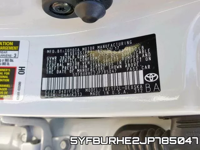 5YFBURHE2JP785047 фото 2