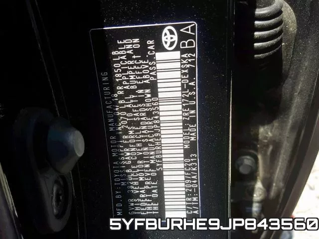 5YFBURHE9JP843560 фото 2