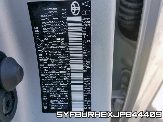 5YFBURHEXJP844409 фото 2