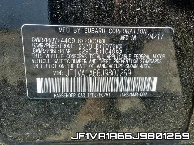 JF1VA1A66J9801269 фото 2