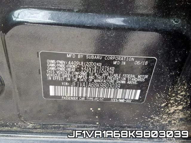 JF1VA1A68K9803039 фото 2