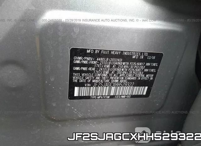 JF2SJAGCXHH529322 фото 10