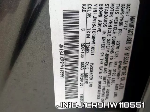 JN1BJ1CR9HW118551 фото 2